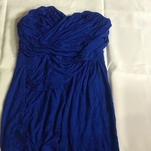 Strapless blue dress